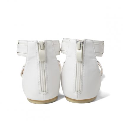 women's white sandal back view