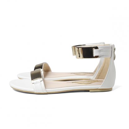 women's white sandal left view